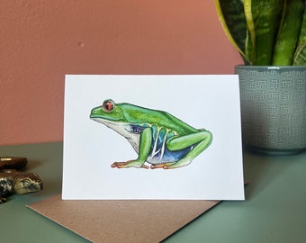 Red Eyed Tree Frog, Blank Greeting Card