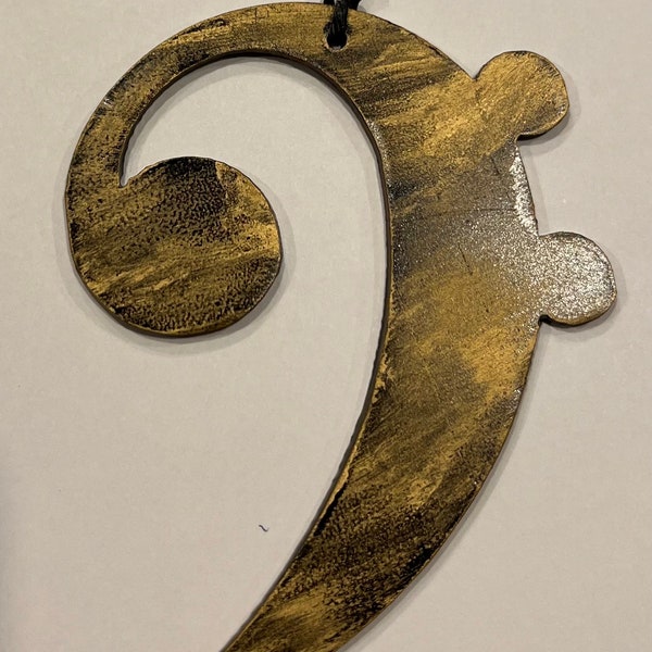 Ornament Bass Clef Black and Gold