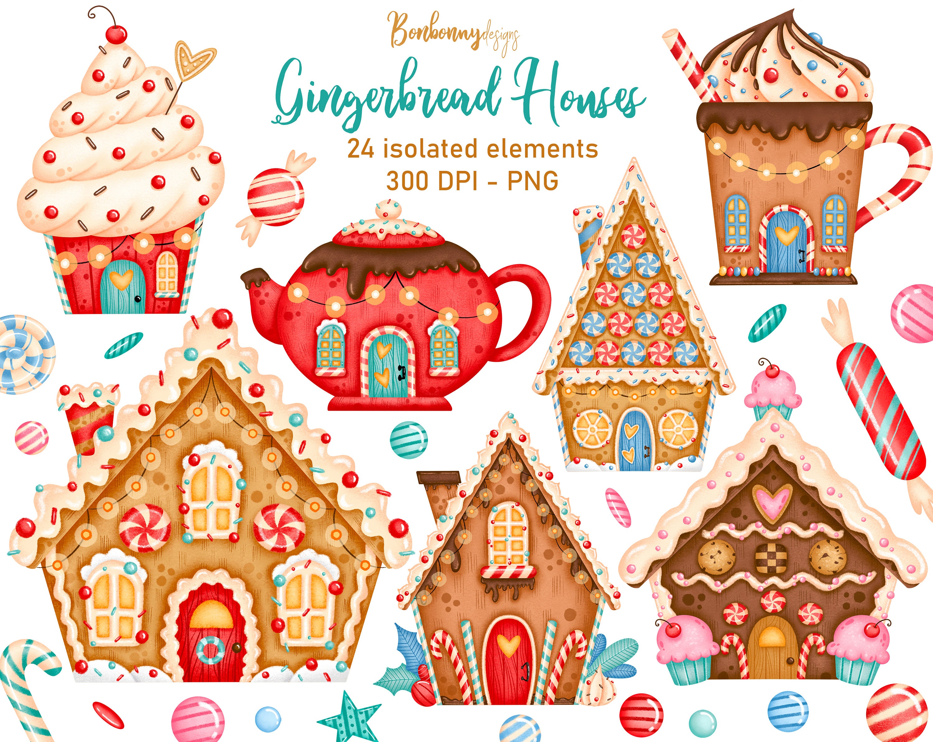 gingerbread house candy clipart png