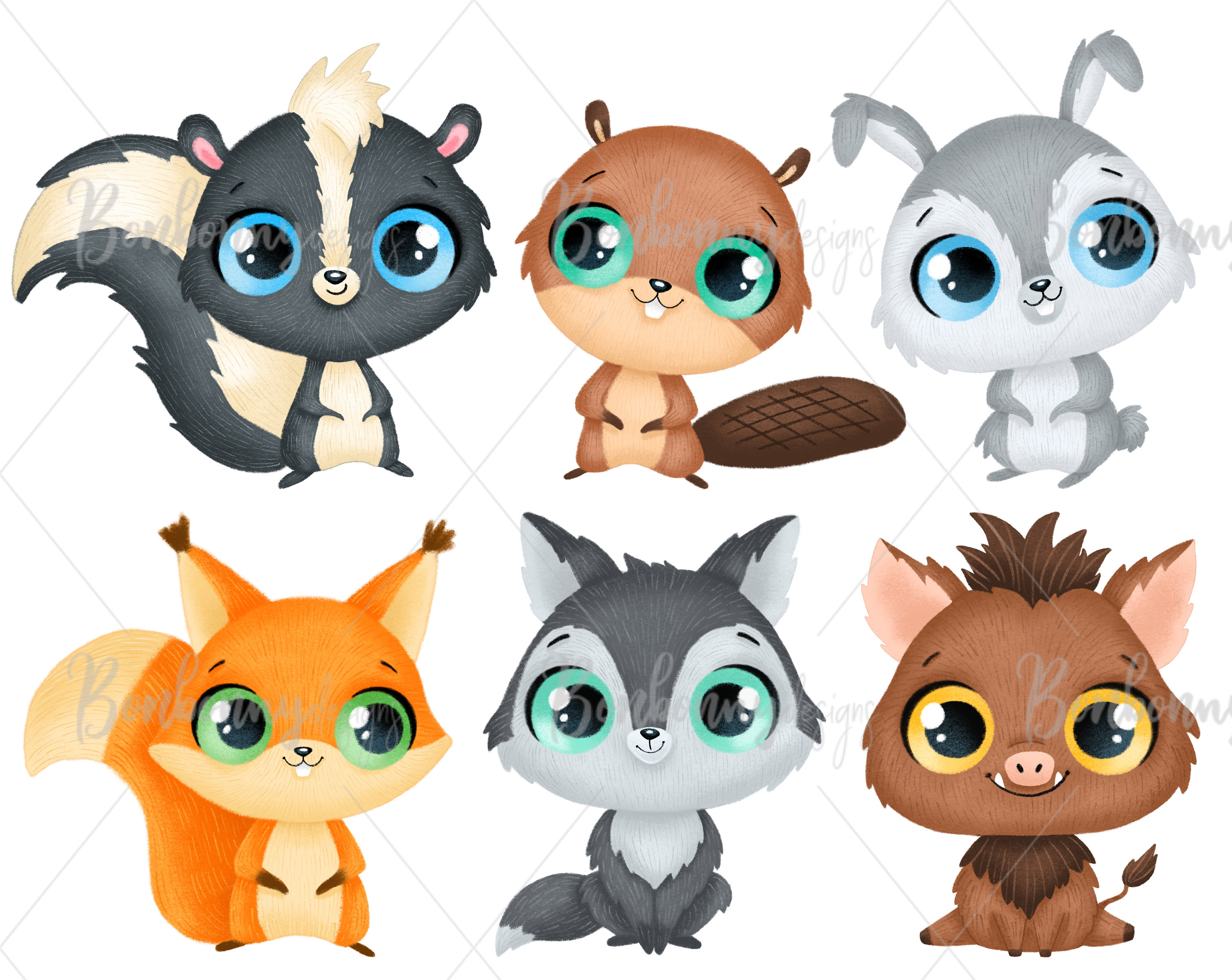 Waldtiere Clipart Waldtiere Clipart Waldtiere Baby Tiere | Etsy Österreich