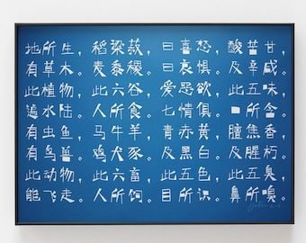 A1 Poster: The Three Character Classic – written in a Bauhaus inspired Chinese Character Style