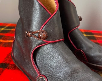 soft black leather booties