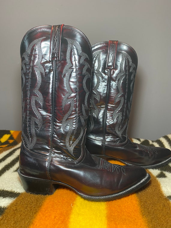 Vintage Nocona black cherry western boots
