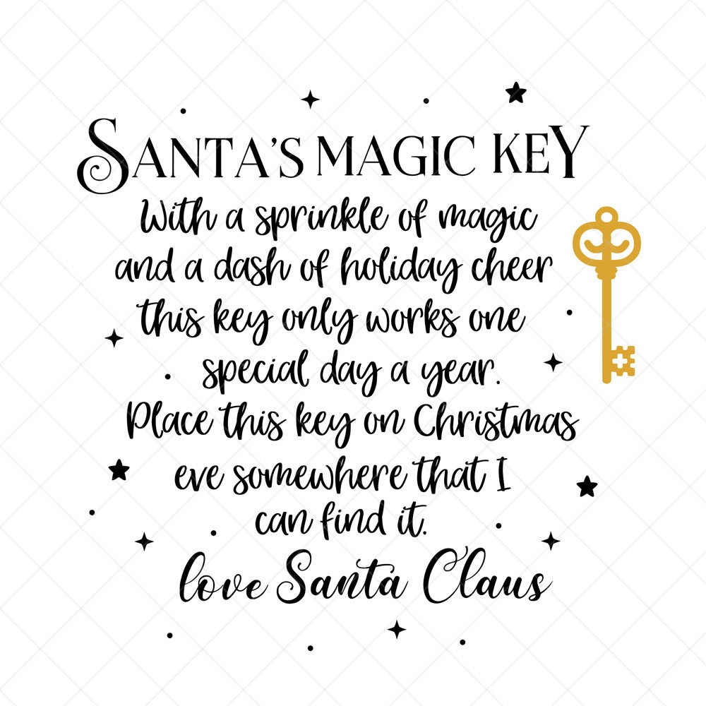 Dear Santa's Magic Key Christmas Poem Graphic by SVGPlaceDesign · Creative  Fabrica