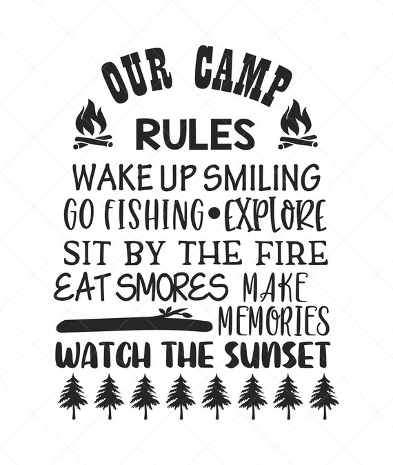 Download Clip Art Camping Svg Dxf Our Camp Rules Cut File In Svg Campers Svg Camp Rules Svg Camping Rules Svg Png Camp Rules Printable Camp Svg Files Art Collectibles