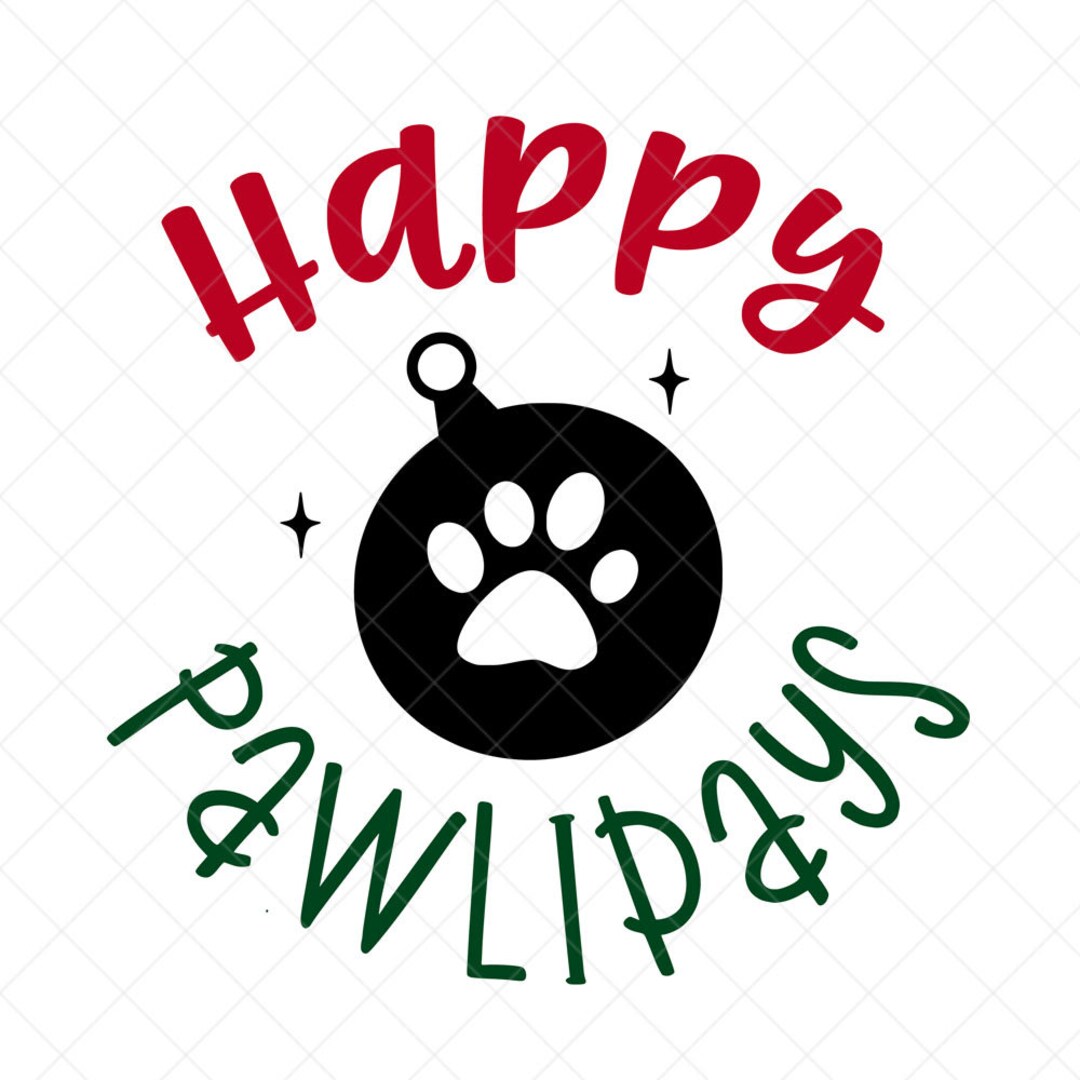 Happy Pawlidays SVG, Animal Lover SVG, Dog, Png, Eps, Dxf, Cricut, Cut
