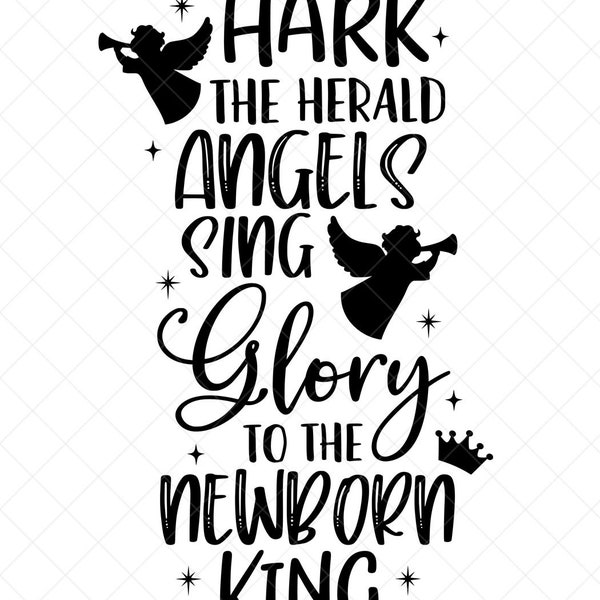 Hark The Herald Angels Sing SVG, Christmas SVG, Holiday SVG, Png, Eps, Dxf, Cricut, Cut Files, Silhouette Files, Download, Print