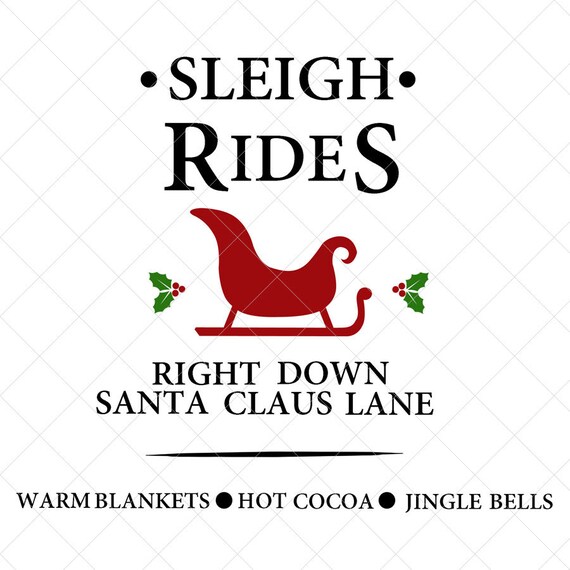 Sleigh Ride Sign SVG Christmas SVG Holiday SVG Png Eps - Etsy