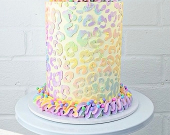 Leopard cake stencil