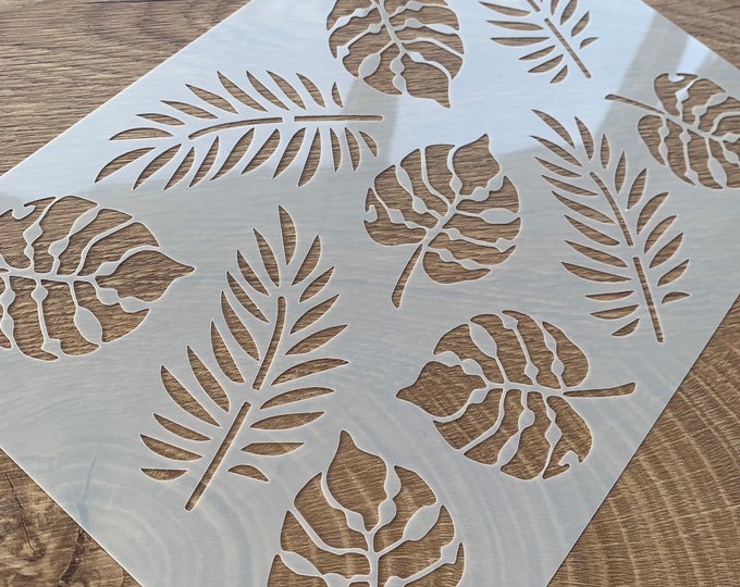 Jungle Leaf Stencil Etsy UK