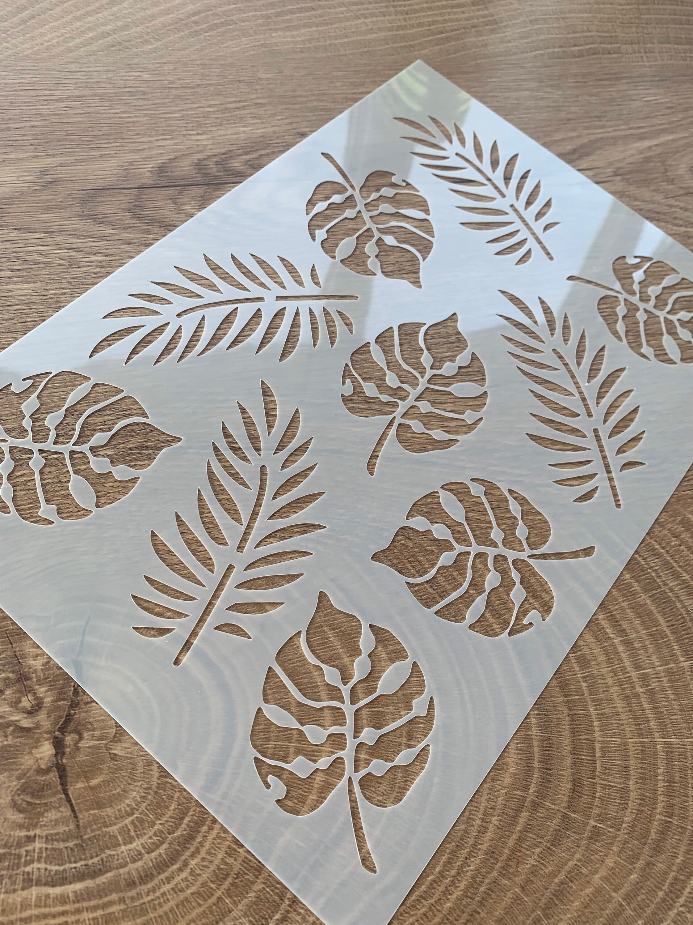 Jungle Leaf Stencil Etsy