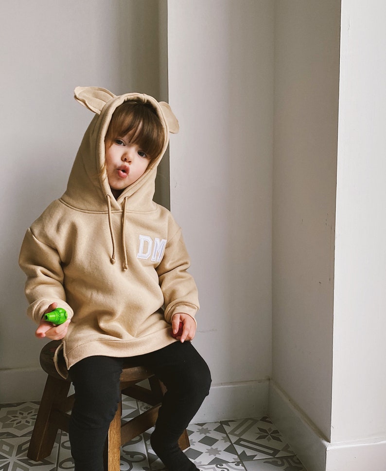 Personalised childrens hoodie with ears on hood Etsy