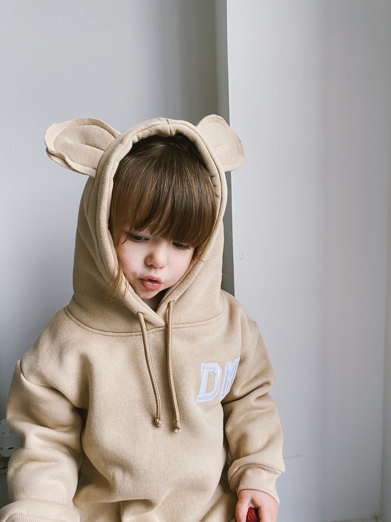 Personalised childrens hoodie with ears on hood Etsy