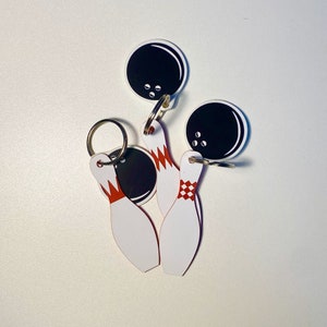 Midcentury Modern Bowling Pin Keychain