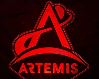 Small Artemis 1 Mission Logo Color Changing LED Light