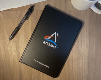 Personalized Artemis 1 Mission Logo Folio - Includes 5 x 7 Notepad / Space Launch Notebook