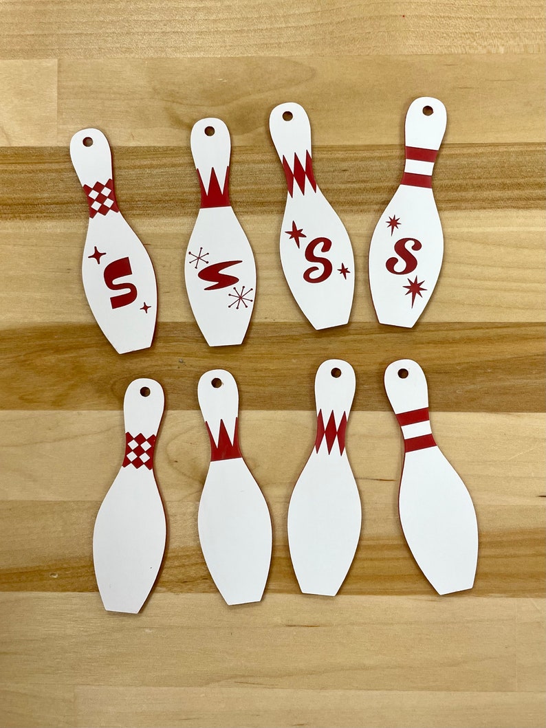 Midcentury Modern Bowling Pin Keychain Etsy