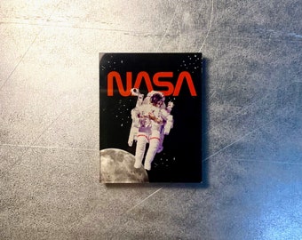 Black and Red Nasa Astronaut Moon Magnet