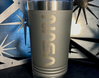 NASA Worm Logo Insulated Tumbler /Silver Coffee Cup