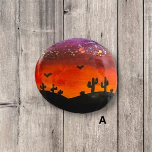 Desert Painted Rock, Painted Stone, Gift, Handmade, Rock Art, Garden ...
