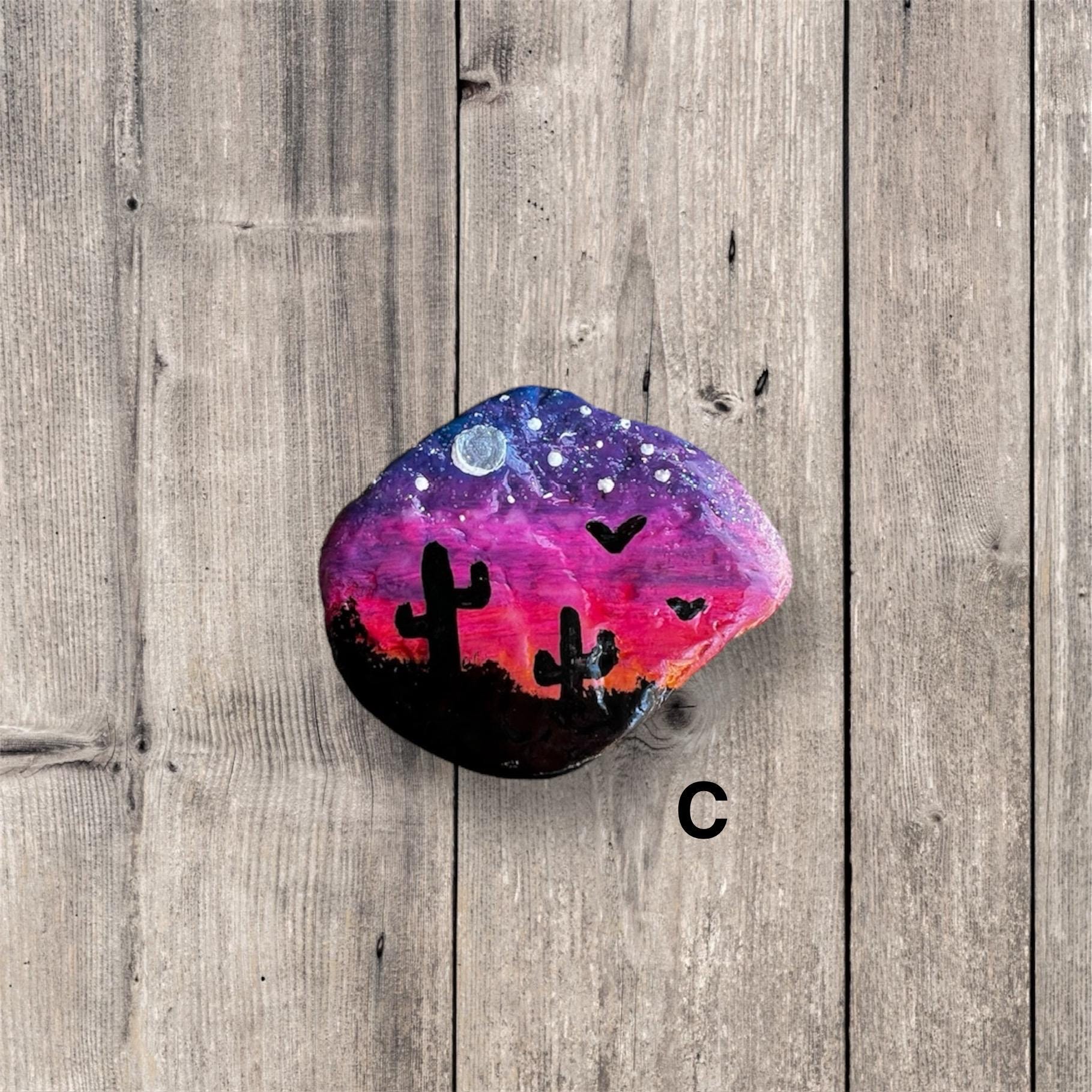 Desert Painted Rock, Painted Stone, Gift, Handmade, Rock Art, Garden ...