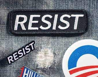 Toppa RESIST / Resistenza anti-Trump / Applicazione termoadesiva ricamata con dichiarazione politica