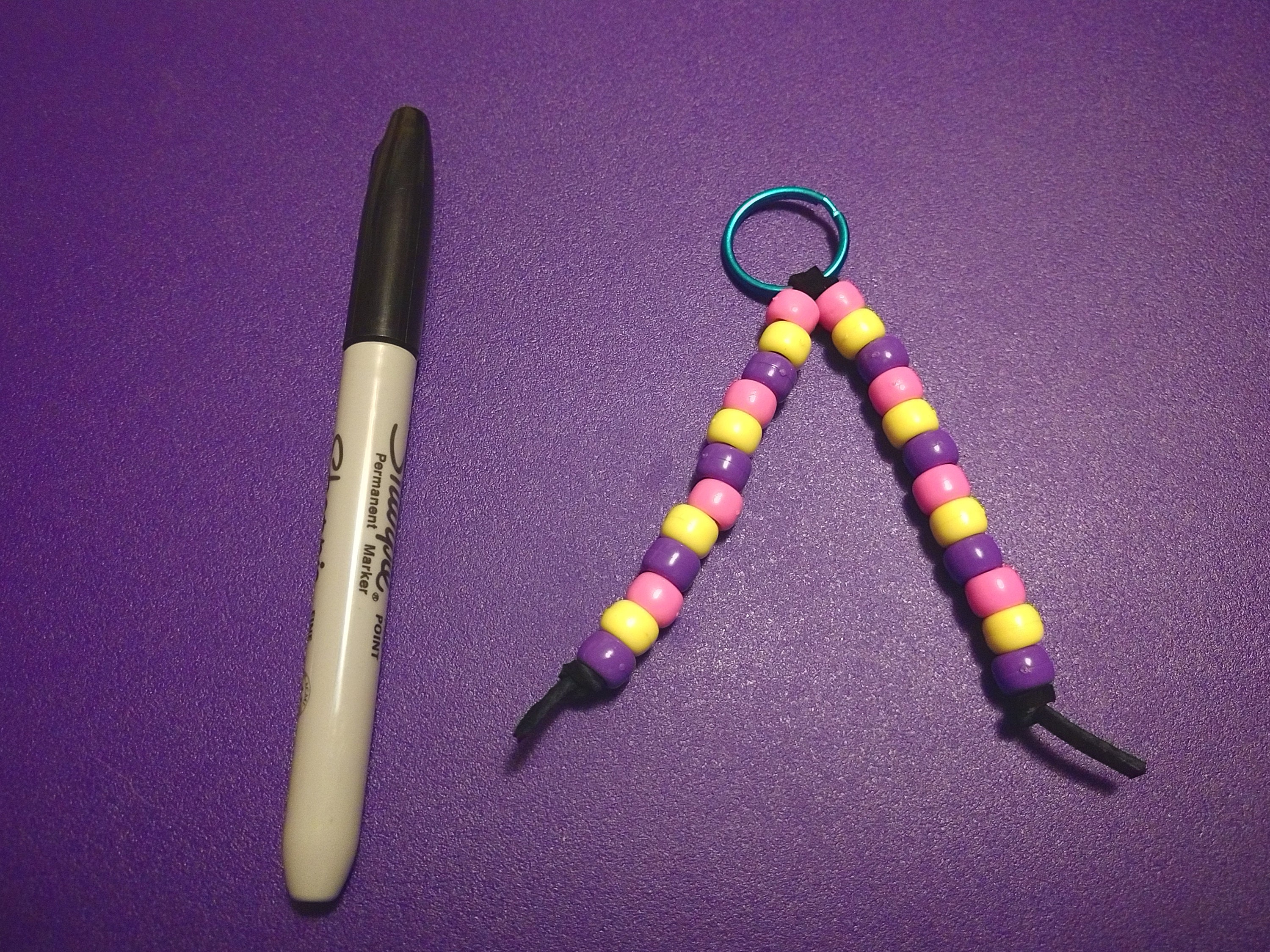 Pony Bead Keychain Etsy