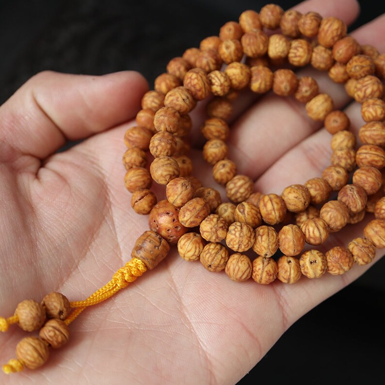 HANDMADE Tibetan Jujube 108 Wooden Mala Beads Meditation Prayer
