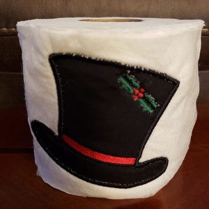 regalo per l'inaugurazione della casa, serie pupazzo di neve, cappello a cilindro applicato, design digitale ricamo, telaio 4x4, asciugamano da cucina, carta igienica, set invernale di Natale