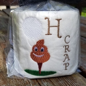 ああ、ゴルフボールのティー刺繍デジタルファイルデザイントイレットペーパー、マグカップ、バッグ、タオル。コースター。新築祝いのバスルームギフト