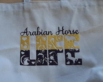 Arabian Horse life Embroidery Digital Design File 5x7 and 6x10 gift 2 colors