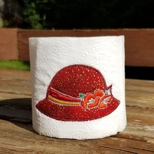 Snowman serie ladies cappello fiori ricamo design digitale per 4x4 cerchio bagno bagno asciugamano carta igienica Natale Inverno stack plunger