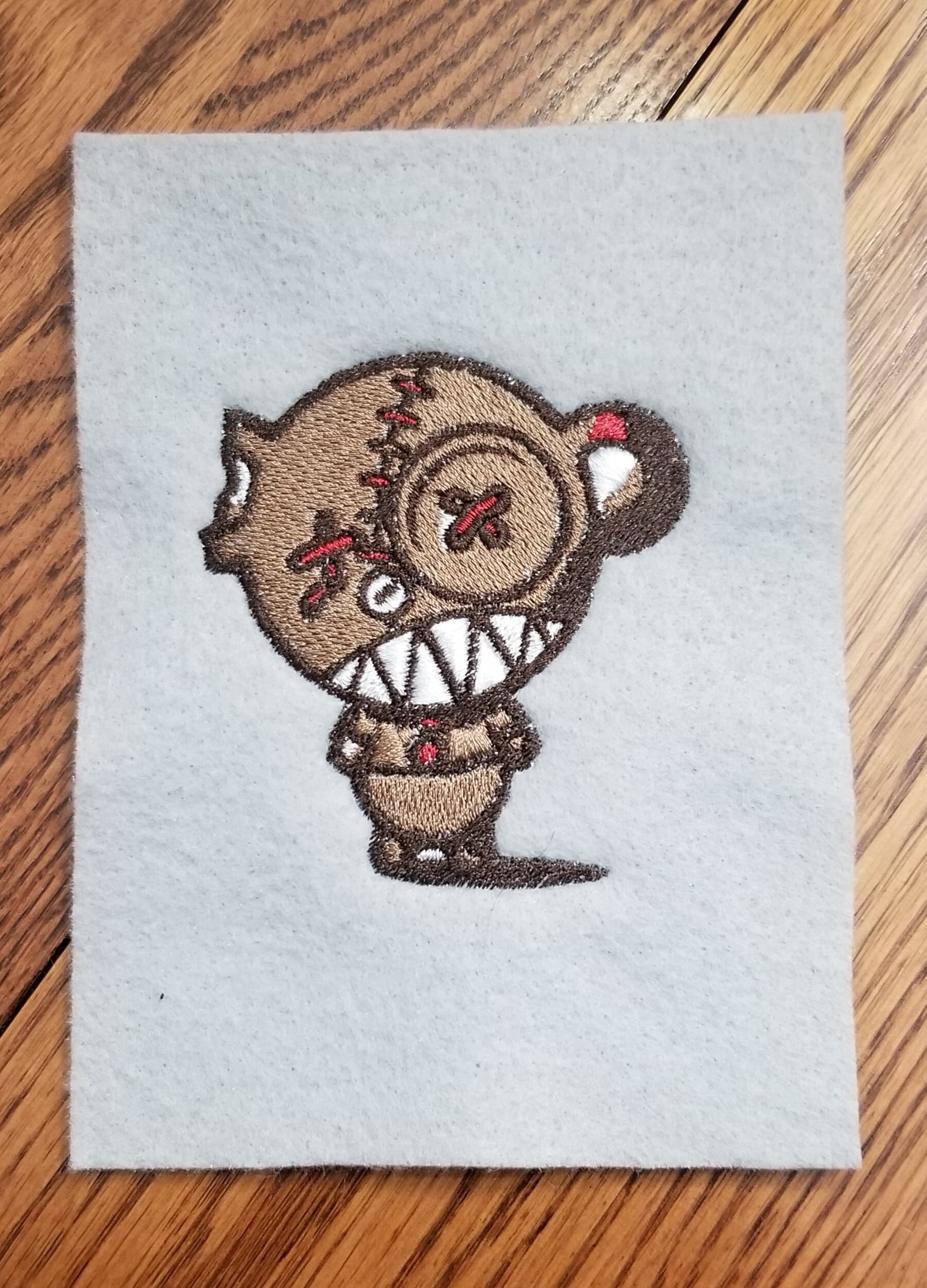 Teddy Bear Zombie Bathroom Toilet Paper Towel Embroidery - Etsy