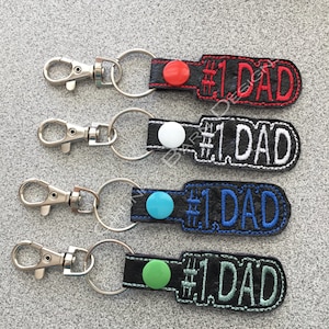 DAD #1 key fob embroidery digital design file
