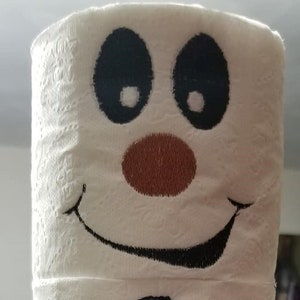Pupazzo di neve n. 4 di 6 serie ricamo viso carino design digitale, cerchio 4x4 bagno cucina asciugamano carta igienica regalo di inaugurazione della casa regalo di Natale