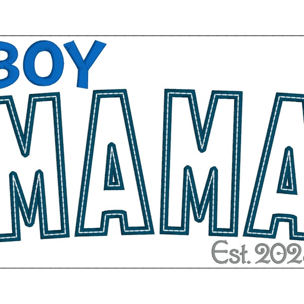 MAMA Boy, Applikation, gebogen, hergestellt, PES, Embroidery Digital Design File, SVG, Schneidedatei, selbstgemacht, Baby Strampler, Geschenk, Weihnachten