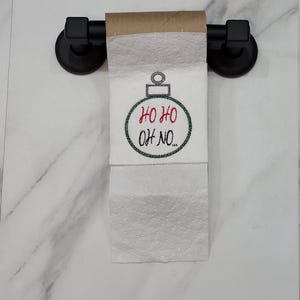 Babbo Natale, HOHO, lampadina, digitale, ricamo, telaio 4x4, bagno, carta igienica, rotolo finale, inaugurazione della casa, regalo scherzoso, regalo di Natale, festa
