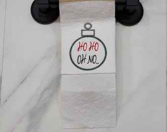 Papá Noel, HOHO, bombilla, digital, diseño de bordado, bastidor de 4 x 4, baño, papel higiénico, rollo final, inauguración de la casa, regalo de broma, regalo de Navidad, fiesta