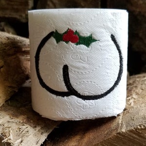 Culo della serie Snowman con ricamo agrifoglio design digitale per 4x4 cerchio bagno asciugamano da cucina carta igienica carta da bagno Christmas Winter stack plunger