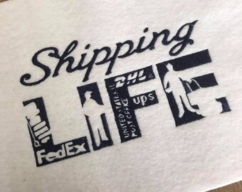 Shipping life Embroidery Digital Design File 5x7 gift 1 color UPS Fed Ex DHL mail orders packages