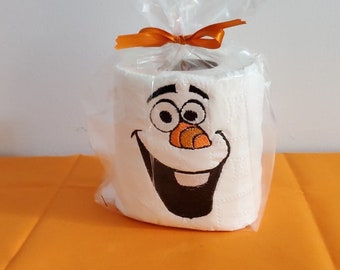 Snögubbe #6 av 6 i serien stort leende fryst ansikte broderi digital design för 4x4 ring badrum kökshandduk toalettpapper