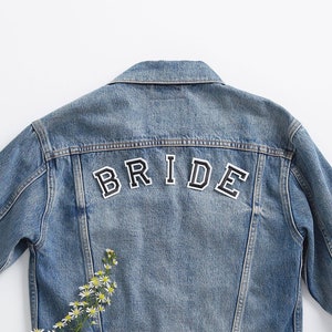 Bride Set - Embroidered Iron On Patch Letters - Black - Wedding - DIY