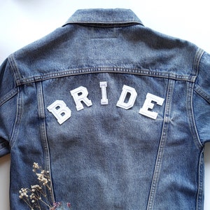 Bride Set - Embroidered Iron On Patch Letters - White - Wedding - DIY