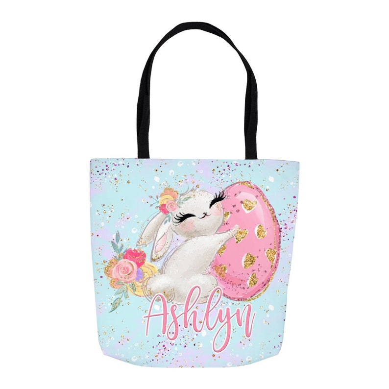Personalized Easter Tote Tote Bag Perfect For Easter Morning Egg Hunts Custom Easter Basket