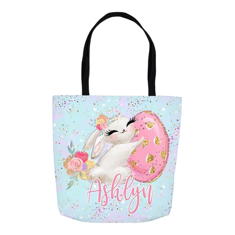 Personalized Easter Tote Tote Bag Perfect For Easter Morning Egg Hunts Custom Easter Basket