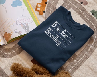 Camiseta Personalizada con Alfabeto para Niños - Camiseta Escolar Personalizada con Nombre - Camiseta Personalizada para Niños y Niñas