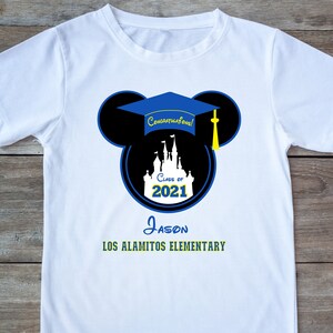 Personalized Mickey ears Graduation Shirt,  Mickey Mouse Class of 2021  T-shirt, Minnie ears graduation shirt, Disney class of 2021 shirt