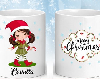 Family Mug Set, Family Christmas Gift, Holiday Gift for Couples, Holiday Family Gift, Personalized Mug Set, Santa Elf Family Set