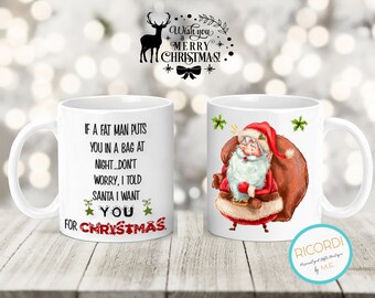 Santa Christmas mug, Christmas hot chocolate mug , Christmas Cup, Holiday Mug, Santa's mug, coffee mug, Funny mug