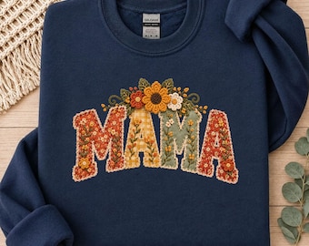 Sweatshirt mit Patchwork-Optik, florales Cottagecore-Design, Rundhalsausschnitt für den Herbst